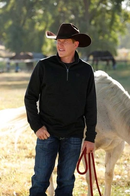 Suéter masculino Cinch preto 1/4 com zíper MWK1080019 - Imagem 1 de 4