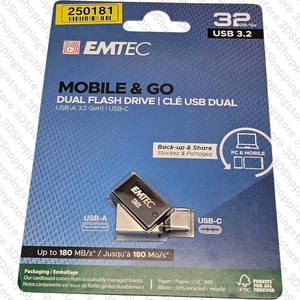 Emtec ECMMD32GT263C T260C Usb Flash Drive 32 Gb  Type-A / Type-C 3.2 Gen 1 ( ~E~ - Bild 1 von 2