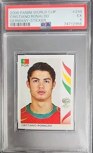 Cristiano Ronaldo 2006 Panini World Cup Germany Sticker #298 Portugal PSA 5 - Picture 1 of 2