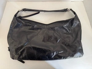 Vintage HOBO THE ORIGINAL Satchel Shoulder Bag Purse Black Leather Single Strap - Picture 1 of 8