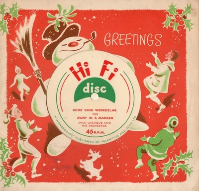 JACK LAROQUE AND HIS ORCHESTRA - CHRISTMAS CARD FLEXI DISC 45RPM - VG+ CONDITION - Image 1 of 4