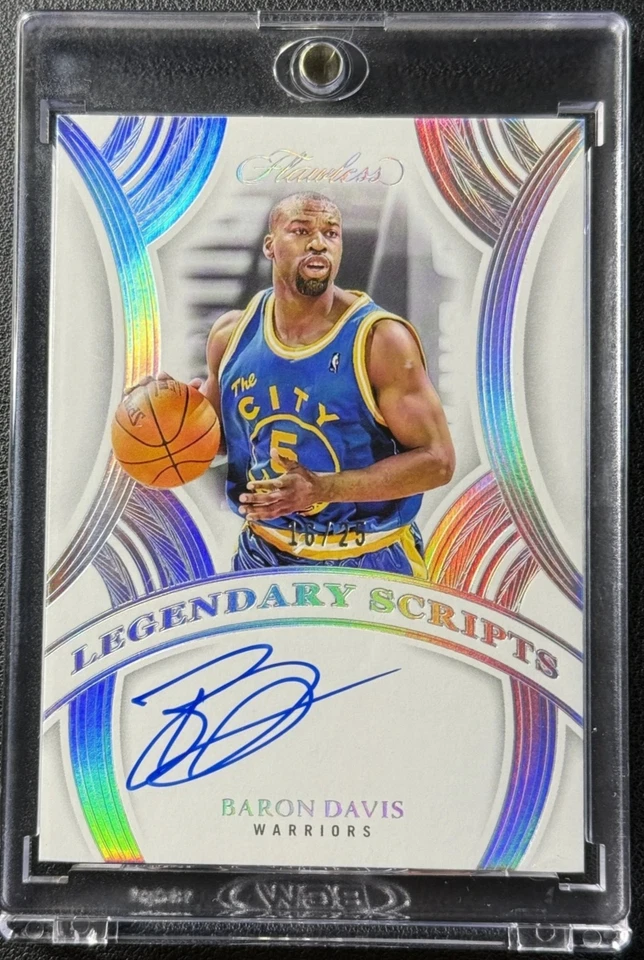 BARON DAVIS 2024-25 WARRIORS PANINI FLAWLESS LEGENDARY SCRIPTS ON-CARD AUTO /25 - Image 1 of 2