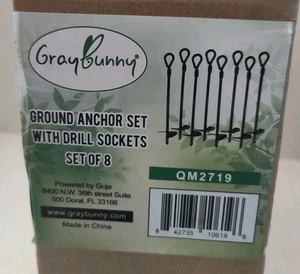 Bodenanker Set 8er Set mit Bohrstecknüssen 12" schwarz grau Hase Neu - Bild 1 von 19
