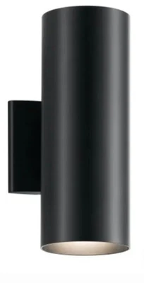 KICHLER Independence 12 英寸 2 浅黑色户外硬连线壁灯 9244 BK — 第 1/4 张图片