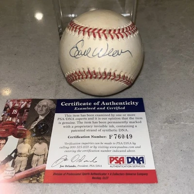Бейсбольный мяч с автографом Эрла Уивера из Американской лиги Orioles HOF PSA DNA F76049 - Изображение 1 из 4