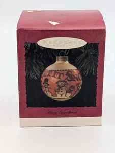 Ornamento de vidrio Keepsake Hallmark 1994 Let it Snow sin usar, en caja - Imagen 1 de 3