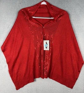 Mantón envolvente Noelle Burdeos botones rojos súper suave dinero antiguo femenino - Imagen 1 de 8