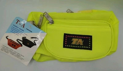 TA смешные сумки Fanny Pack неоновый ярко желтый новый с Ярлыками Deadstock винтажный Y2K 90-х 80-х стиль - Изображение 1 из 4