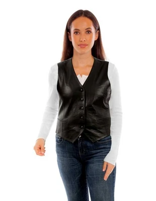 Chaleco Scully Western Mujer Cuero Botón Delantero Ligero F0_L1211 Foto 1 de 2