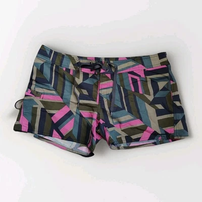 Pantalones Cortos de Mujer Patagonia Wavefarer Rosa Verde Geométrico Natación Playa Talla 12 Foto 1 de 4