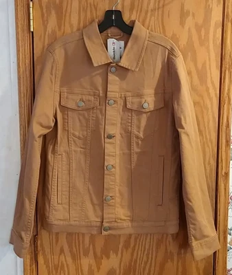 Chaqueta de Camionero Jack & Jones Para Hombres Alvin Denim Talla M Ojo de Tigre Bronceado Botón Nueva Etiqueta Foto 1 de 4