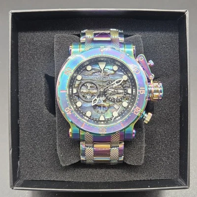 NEW Coalition Forces Men 52mm Japan Chronograph Abalone Dial 100M SS Watch 26507 - Image 1 of 4