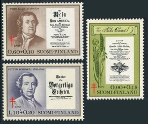 Finland B218-B220, MNH. Mi 844-846. Scientists, 1979. Pehr Kalm,Pehr Adrian Gadd - Picture 1 of 1