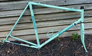 Vintage Bianchi Trofeo Frameset - Celeste Green Lugged Steel Road Bike Italy