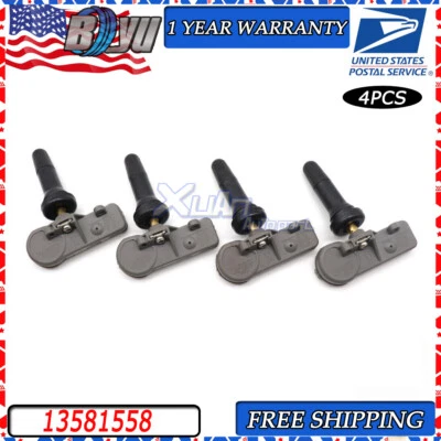 (4) Sensores de monitoreo de presión de neumáticos TPMS nuevos para Chevy GMC GM 13586335 EE. UU. Foto 1 de 4