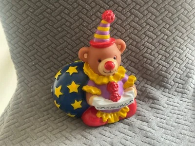 CIRCUS CIRCUS TOBY T BEAR CLOWN MONEY BOX PIGGY BANK VINTAGE - Image 1 of 4