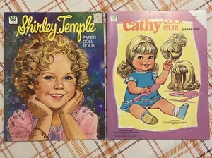 Lot Of 2 Vintage Shirley Temple + Cathy -Whitman Paper Doll Books UNUSED UNCUT - Picture 1 of 14