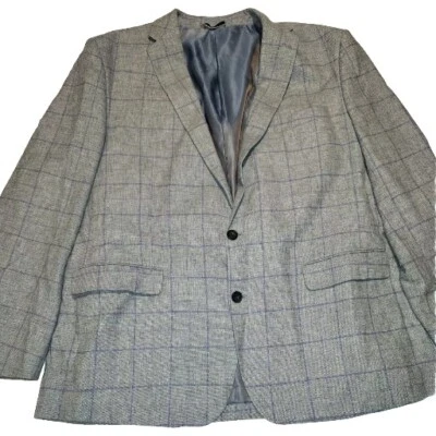 Vintage Samuel Windsor Mens Woven Cotton Linen Purple Blazer Sportcoat Jacket 48 - Image 1 of 4