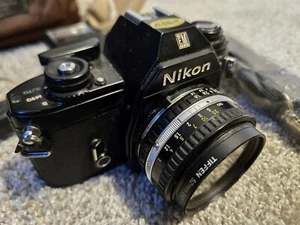 Nikon EM 35MM Film Camera 135 & 52mm SbE Speedlight Rollei Flash MDE Motor Drive - Picture 1 of 18