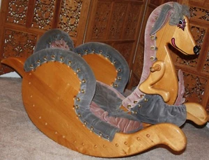 Large Rocking Kangaroo Hand Crafted in Colorado by Fantazzimals Toys Unique Co. - Picture 1 of 12