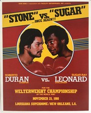 REPLICA Sugar Ray Leonard vs Roberto Duran II Boxing Fight Reproduction Poster