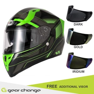 Casco de motocicleta Vcan H128 - verde casco - Imagen 1 de 9
