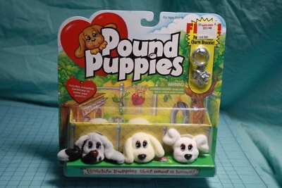 1995 Новый Galoob фунт щенки мини 3 упаковки с брелоками браслет - Изображение 1 из 4