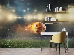 3D Abstract Flame Football Design Wallpaper Wall Murals Removable Wallpaper 58 - Picture 1 of 5