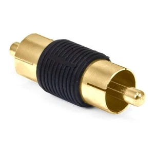 RCA Male to Male Coupler Audio Video Adapter Connector Cable Joiner Gold Plated - Picture 1 of 2