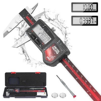 IP67 Digital Caliper Measuring Tool 6"/150mm ±0.001"/0.02mm Precision Electric - Image 1 of 4
