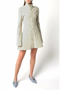 Rosie Assoulin Hans Yolo top dress New sz M cream striped - Picture 1 of 5