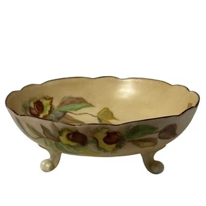 Antiguo cuenco limusina francés 7,5" pintado a mano con patas florales AK Francia - Imagen 1 de 7