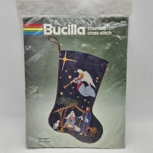 Bucilla Counted Cross Stitch Kit 82355 Holy Night 18" Stocking Sealed - Picture 1 of 6