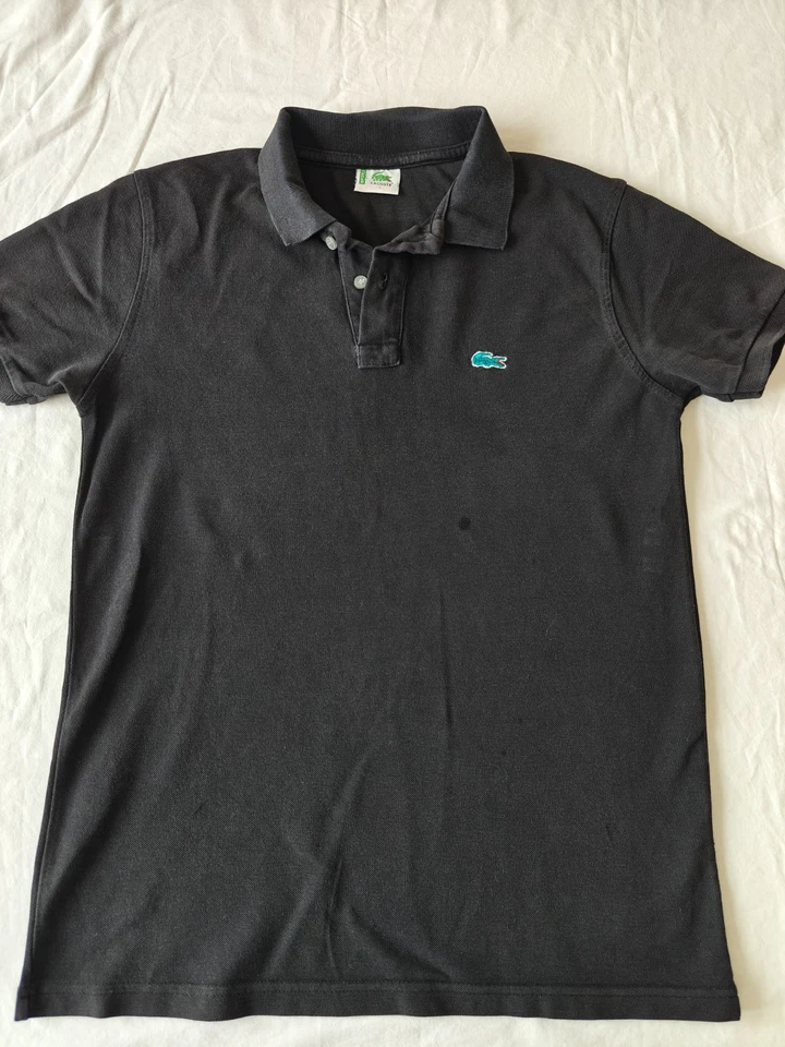 Lacoste Men black polo t-shirt short sleeve, Logo Lacoste crocodile, L size - Imagen 1 de 4