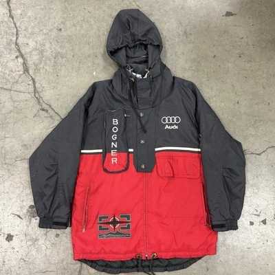 Chaqueta de nailon roja vintage Bogner DSV Audi Skiverband - Medidas como se muestra Foto 1 de 4