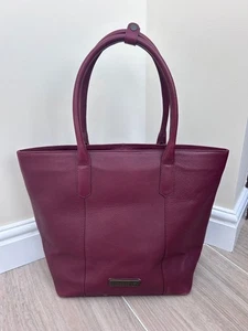 John Partrigdge Burgundy Leather Tote Bag Handbag Lined - VGC - Picture 1 of 12