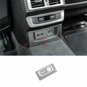 For Audi Q5 2018-2020 2023 Silver Steel Rear Cigarette Lighter Panel Trim 2PCS - Picture 1 of 7