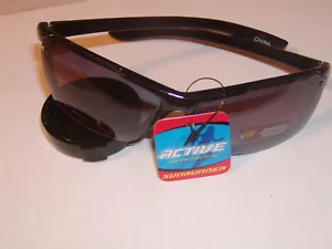 Aktive Sommer randlose Biker-Sonnenbrille UV-Schutz Sicherheitslinse SCHWARZ - Bild 1 von 2