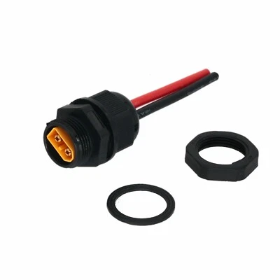 PG16 threaded waterproof Panel Mount + XT60 Male 12awg 15cm wire DIY Tinned end - Image 1 of 4