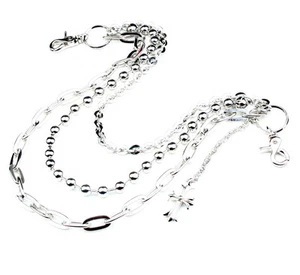 DK 3-zeiliger Kreuz-Anhänger Biker Trucker Schlüssel Jeans Geldbörse Kette (21") Silber CS72 - Bild 1 von 6