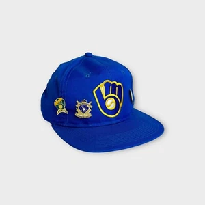 Vtg 90s NOS Grosscap Milwaukee Brewers Snapback Hat, 3 Pins, Crisp MLB Youngan - Picture 1 of 9