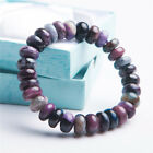 Bracelet extensible perles marquise boulier pierre précieuse violette naturelle AAAAA