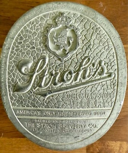 Stroh's Bohemian Beer Belt Buckle -Detroit, MI 1970s -Indiana Metal Craft -ID #1 - Picture 1 of 2