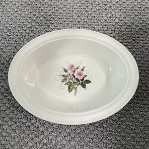 Superior Hall Quality Oval Serving Bowl Heather Rose Mary Dunbar 10.5" x 8" - Picture 1 of 9
