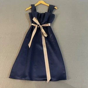 Jim Hjelm Kleid für Anlässe dunkelblau mit goldener Schärpe Größe 4 - Bild 1 von 6