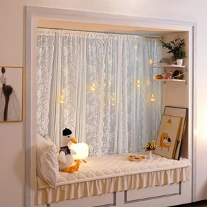 Decoración de ventana de gasa bordada floral macramé tul patrimonio cortina sala de estar - Imagen 1 de 8