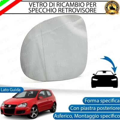 SPECCHIETTO VW GOLF 5 SPECCHIO RETROVISORE SINISTRO TERMICO ASFERICO - Immagine 1 di 4