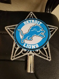 Detroit Lions inspired Christmas Tree Topper Top Ornament Ornaments NFL - Picture 1 of 6
