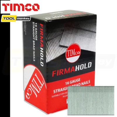 Firmahold 16G Straight Brad Nails 2000 Brads - No Gas - Fits Dewalt, Hikoki etc