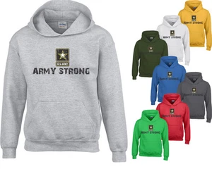 ARMY STRONG Star Logo HOODIE US Military Army Forces Unisex Sweatshirt Hoodie - Picture 1 of 10